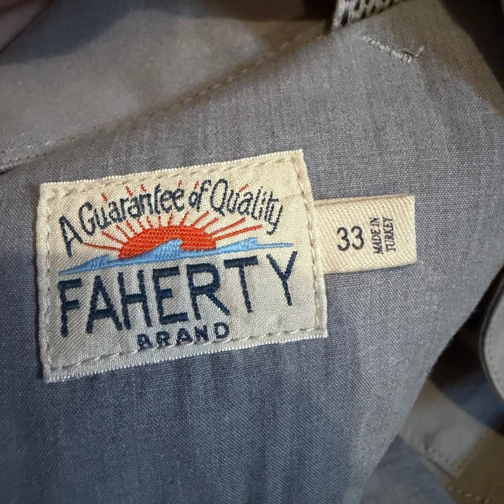 Faherty Movement 5-Pocket Pants Mens 33x30 Grey Fossil Stretch MBC0042-FOS
